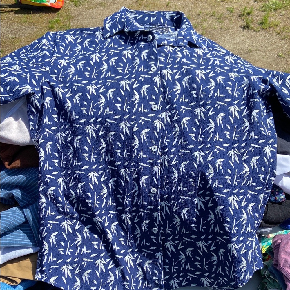 Men's Blue Patterned Shirt